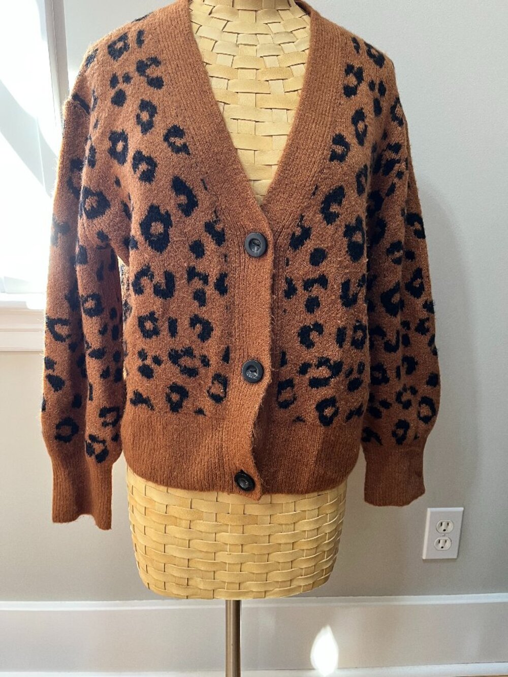 Leopard Print Old Navy Cardigan, Size Small